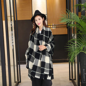 Winter Plaid Shawl for Women