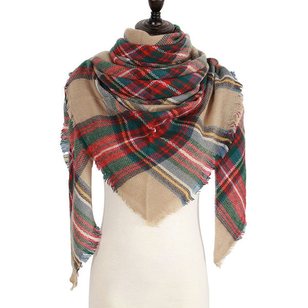 Wool Plaid Blanket Scarf
