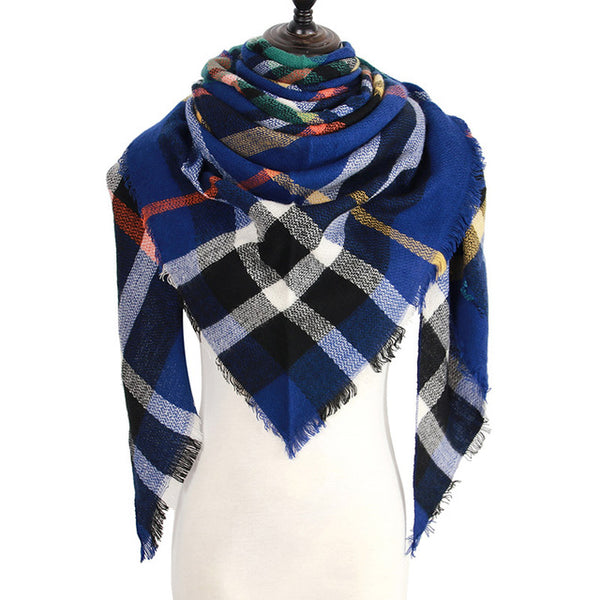 Wool Plaid Blanket Scarf