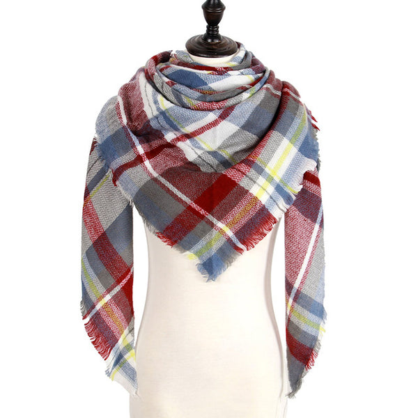 Wool Plaid Blanket Scarf