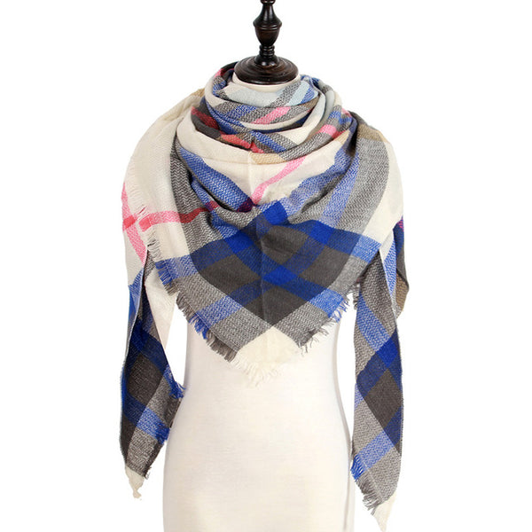 Wool Plaid Blanket Scarf