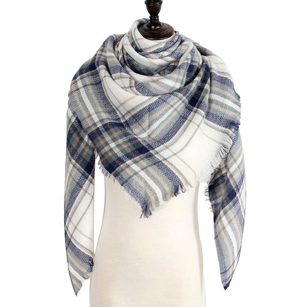 Wool Plaid Blanket Scarf