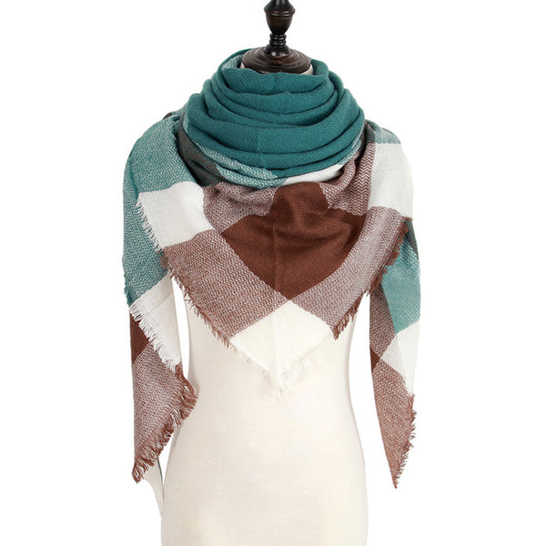 Wool Plaid Blanket Scarf