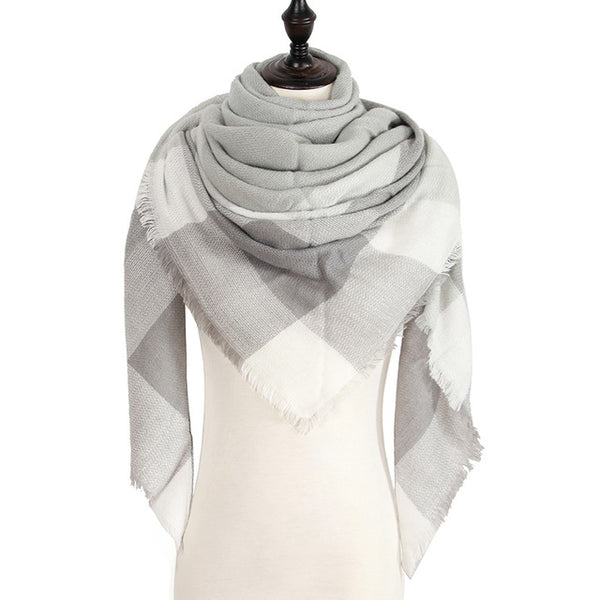 Wool Plaid Blanket Scarf