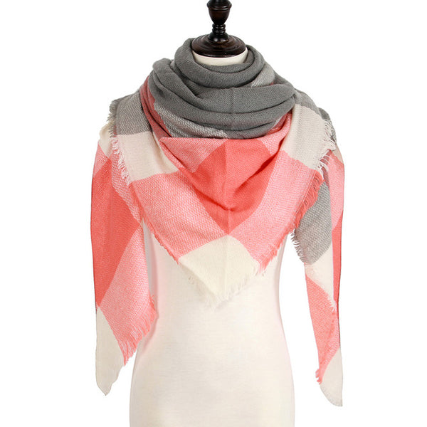 Wool Plaid Blanket Scarf