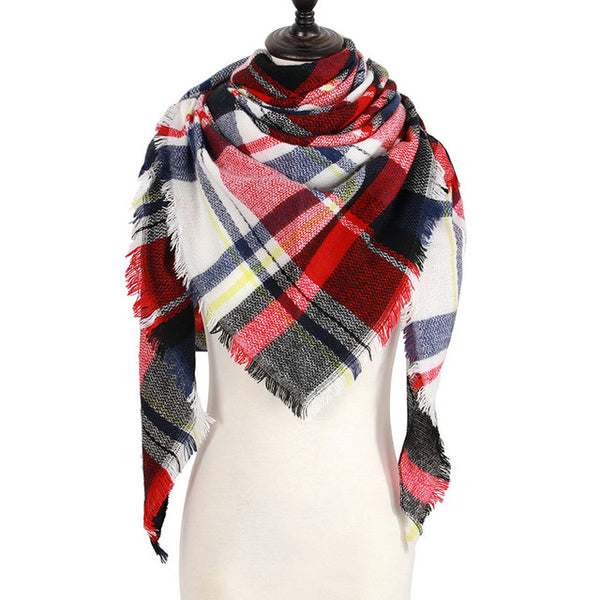 Wool Plaid Blanket Scarf