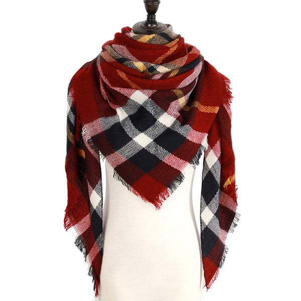 Wool Plaid Blanket Scarf