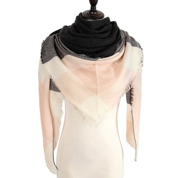 Wool Plaid Blanket Scarf