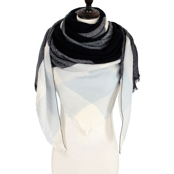 Wool Plaid Blanket Scarf