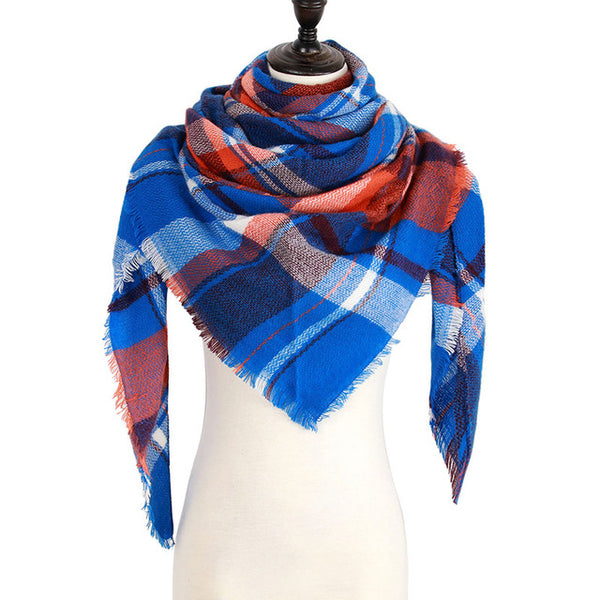 Wool Plaid Blanket Scarf